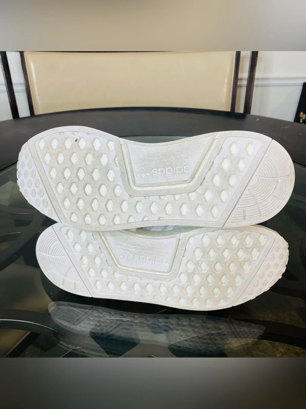 adidas NMD R1 Triple White All White Women's Running Shoes Size 9